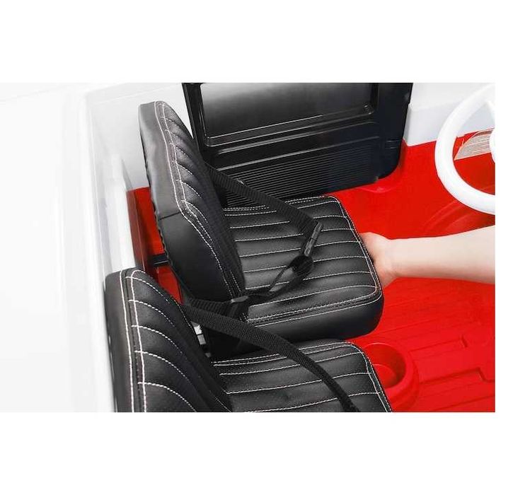 Mașinuță electrică Volkswagen Bus T-1 Samba, 2 locuri – roșu/alb