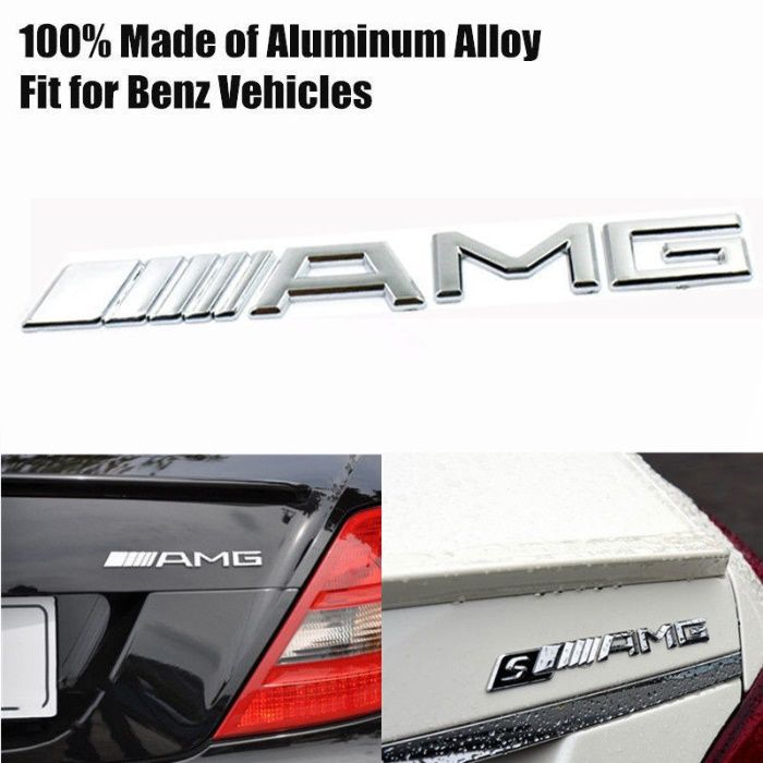 AMG емблема за багажник на Mercedes Benz - Бял Хром АМГ чисто нови