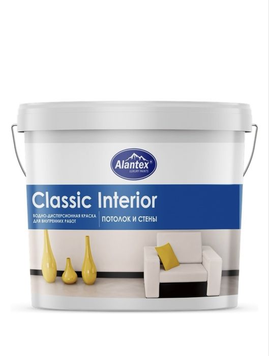 Краска ALANTEX водоэмульсионная Classic Interior 3.5 кг, белый