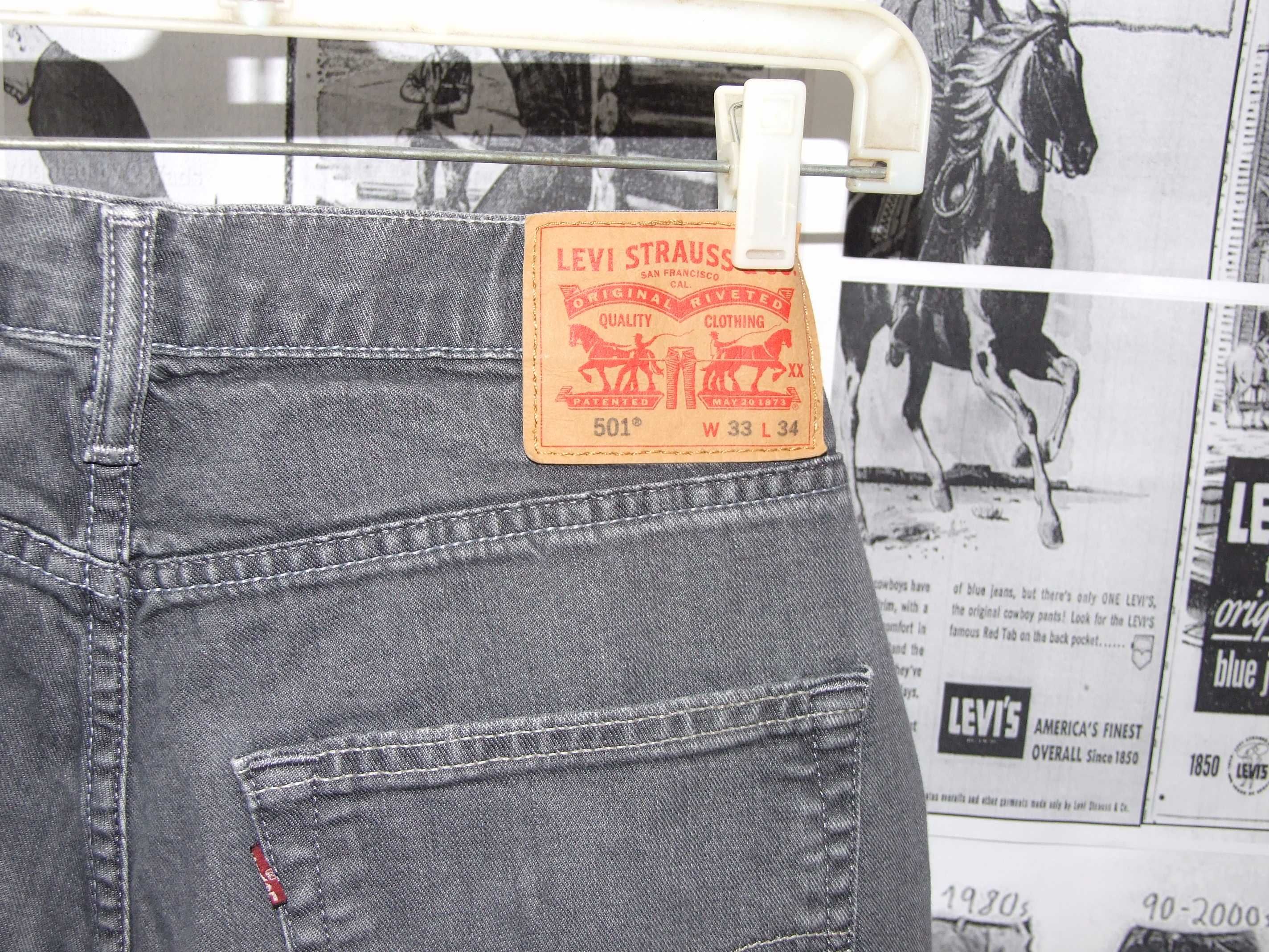 Levi's 501 Shrink to fit Gri W33L34