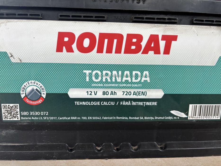 Baterie auto  Rombat Tornada 80 Ah  720 AEN