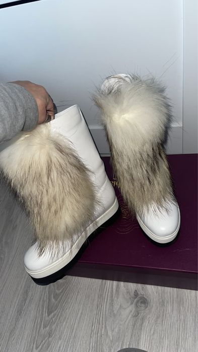 Cizme de iarna cu platforma si blana naturala
