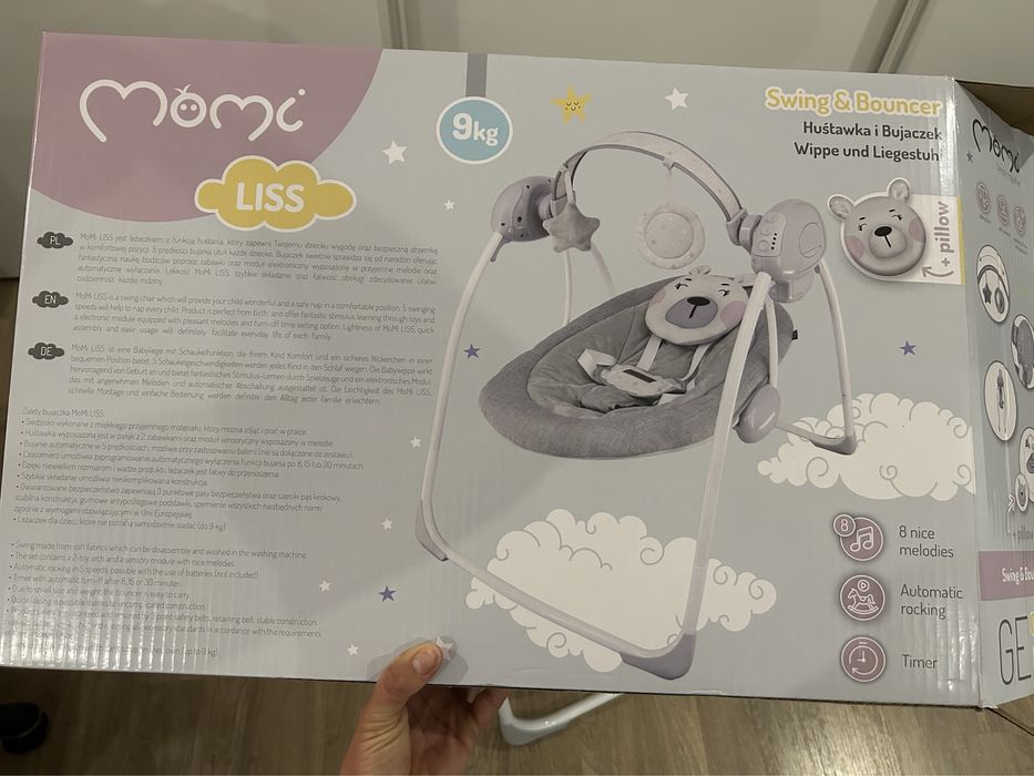 Leagan electric balansoar bebelusi MOMI LISS Bear Pink