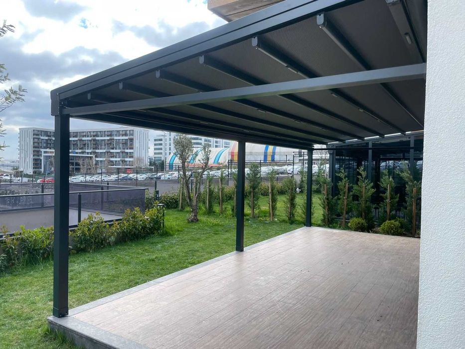 Pergole retractabile, glisante cu sticla securizata, sistem ghilotina