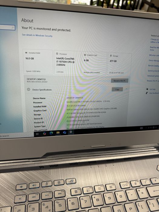 ASUS ROG Strix G15 G512LV i7-10750H 16GB/512GB/RTX 2060!