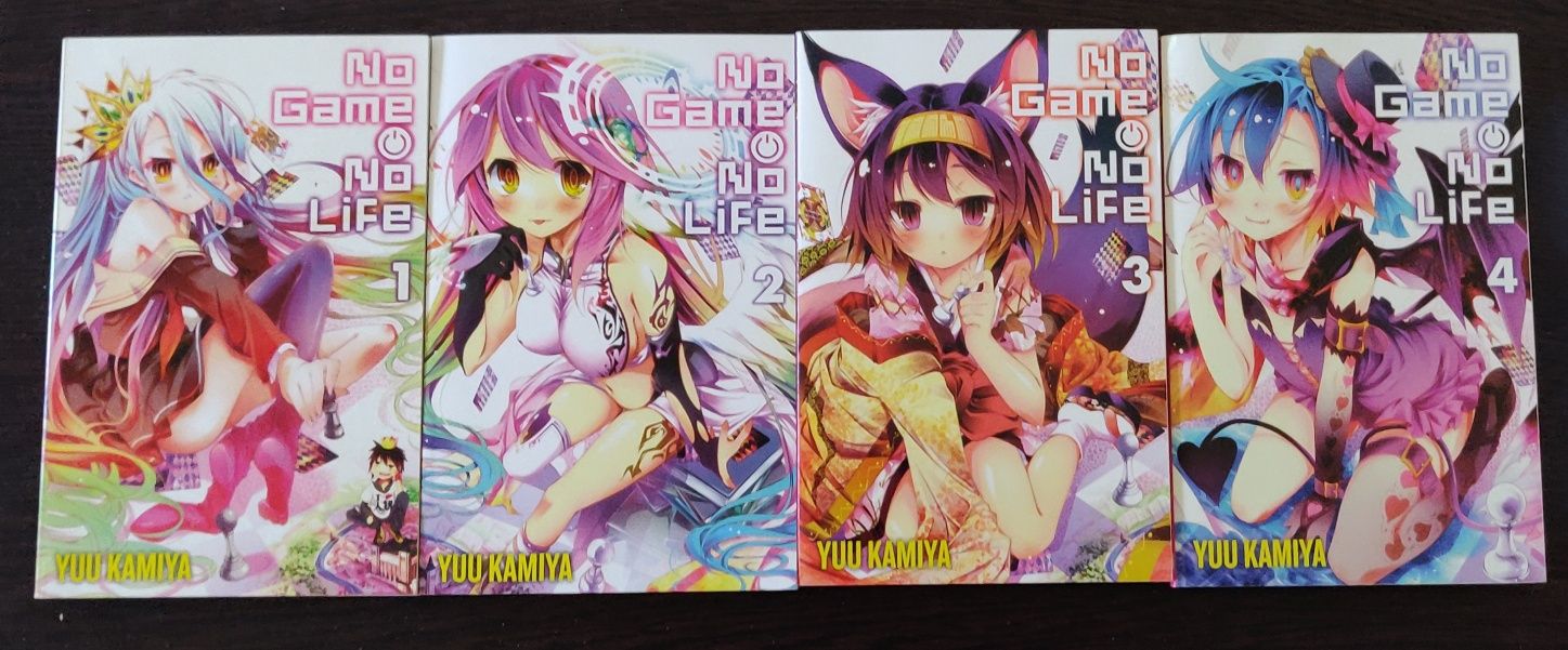 No game no life light novel, vol 1, vol 2, vol 3, vol 4 noi