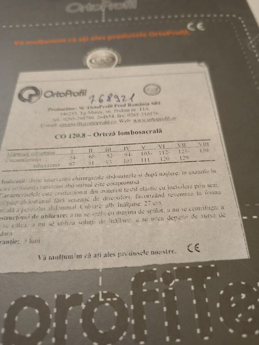 Centura elastica/Orteza lombosacrala (2 buc./m unarimea 4)