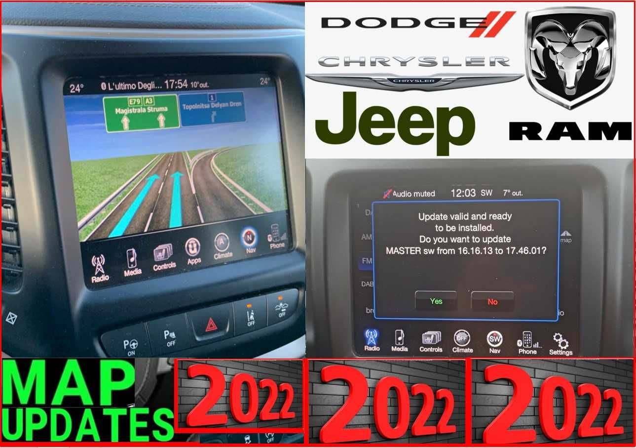 JEEP, Chrysler,Dodge,RAM 2023 карта навигация MYGIG RHR RHW REW RER BG