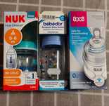 Set de 3 biberoane noi sigilate - NUK, Bebedor, Lovi