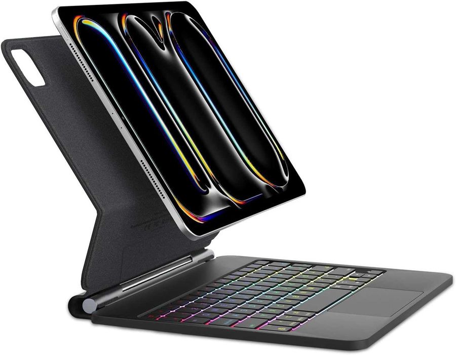 Husa cu Tastatură Magic SENGBIRCH iPad Pro 13" M4, QWERTZ, iluminată