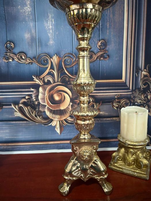 DN514 Set 2 sfesnice masive superbe mari 1,2kg 34cm h 10,5 cm diametru