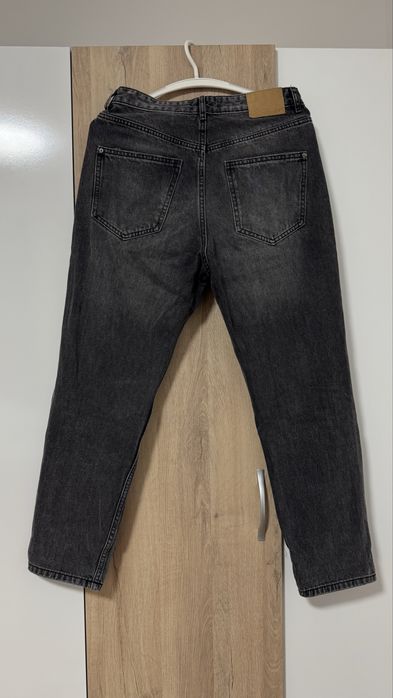 Джинси Mom Fit в стилен графитов цвят