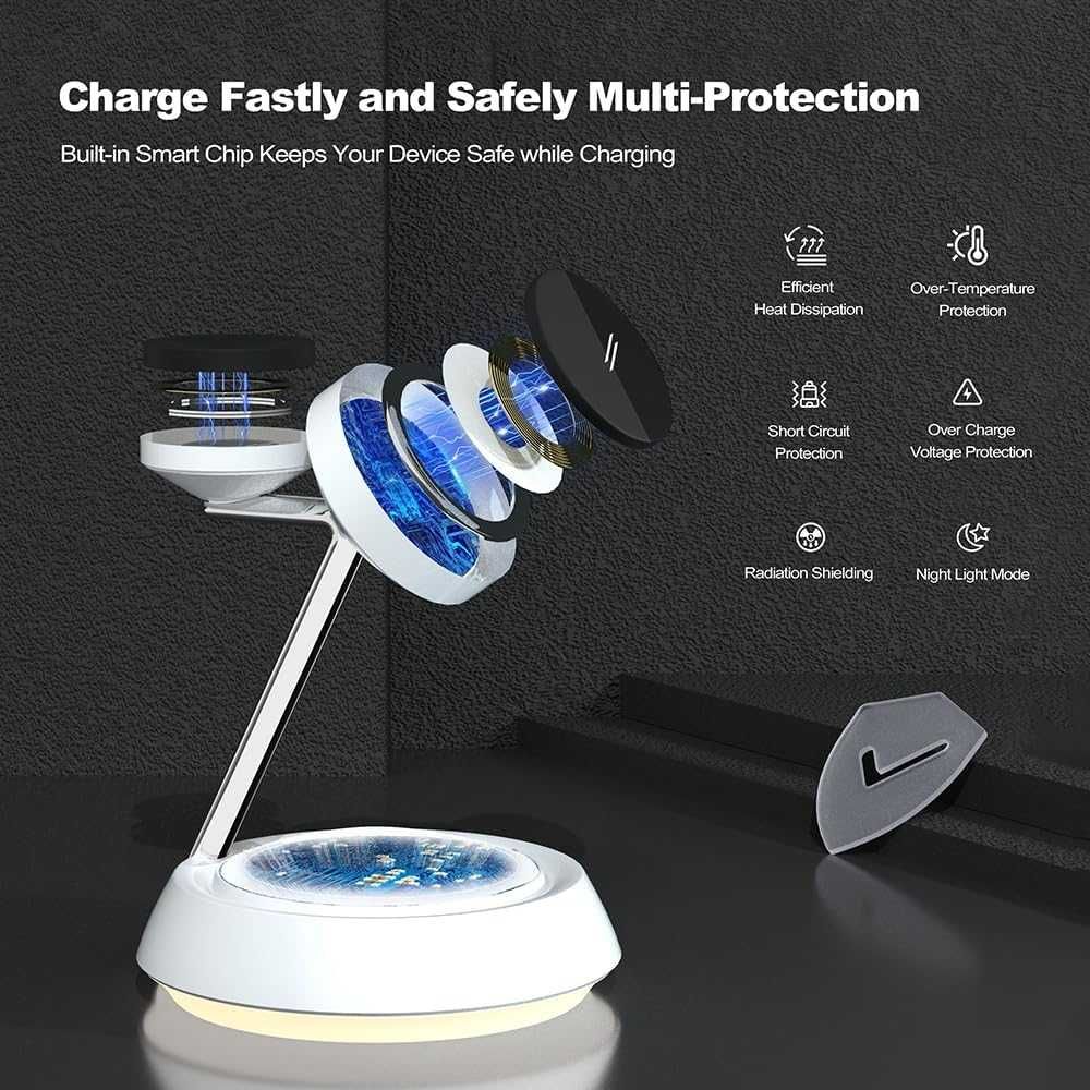 Statie incarcare(dock) WiFI Telefon(fast Charge) + Lumina - Trans GRAT