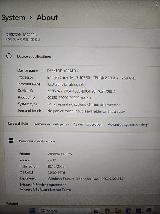 ASUS ROG Strix G512LI (32GB RAM / GTX 1650 4GB)