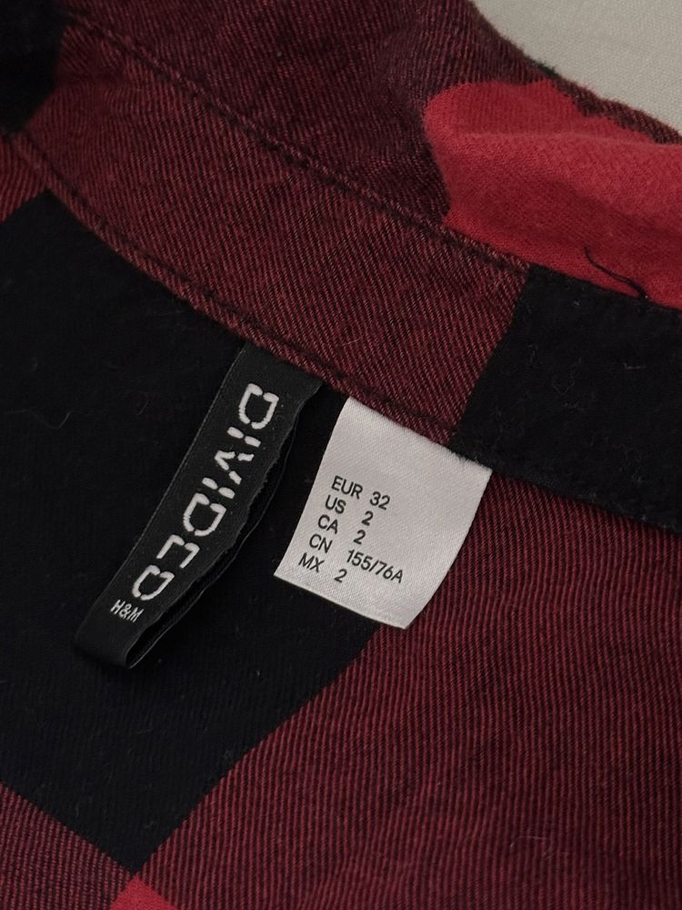 H&M Red and Black Shirt