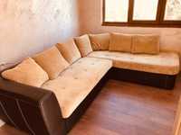 Ъглов диван с опция сън и място за съхранение