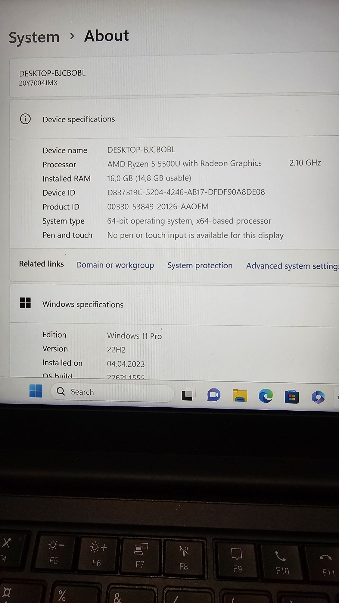 Laptop Lenovo Thinkpad E 14 Ryzen 5 5500U