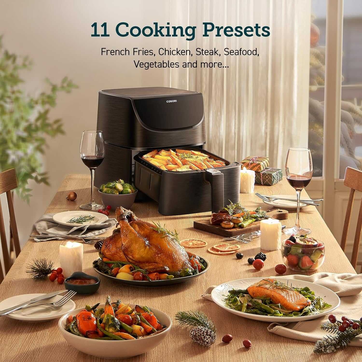 Фритюрник с горещ въздух Cosori Premium Smart Air Fryer, 5.5L