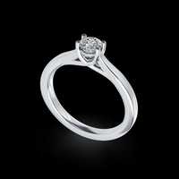 18К Годежен пръстен - бяло злато и диамант