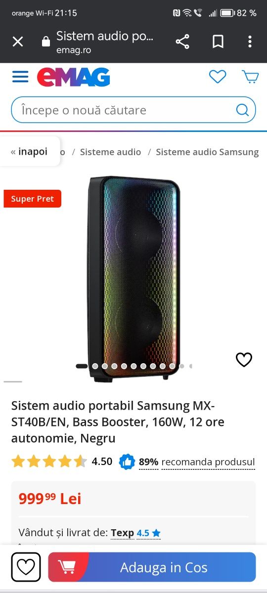 Vând Sistem Audio Samsung