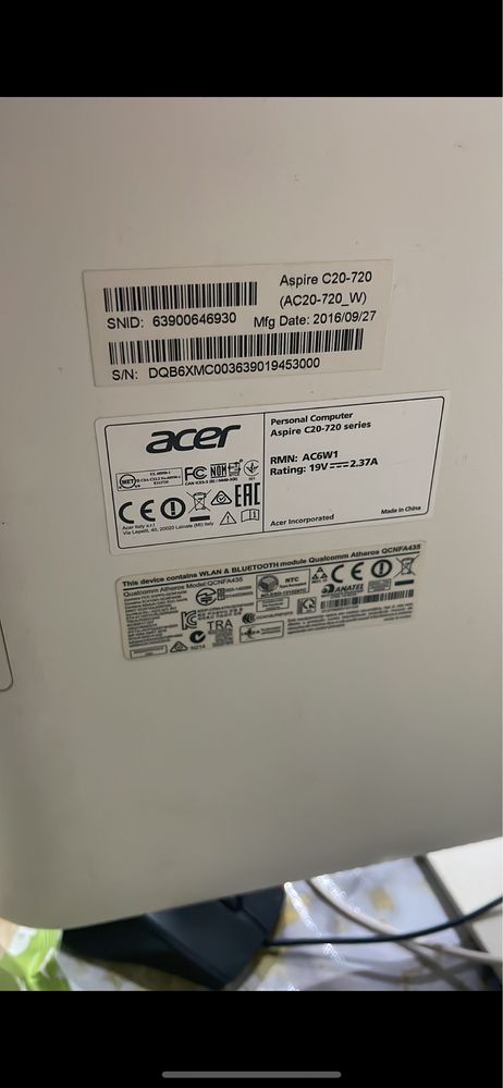 Продам моноблок Acer Aspire C20-720
