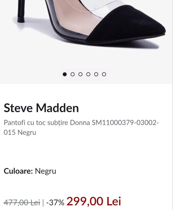Pantofi negri Steve Madden 37