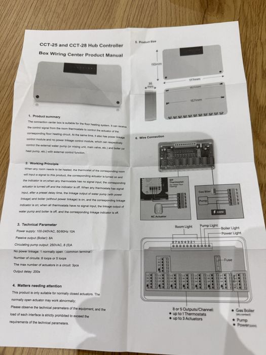 Клемна шина BEOK за подово отопление
