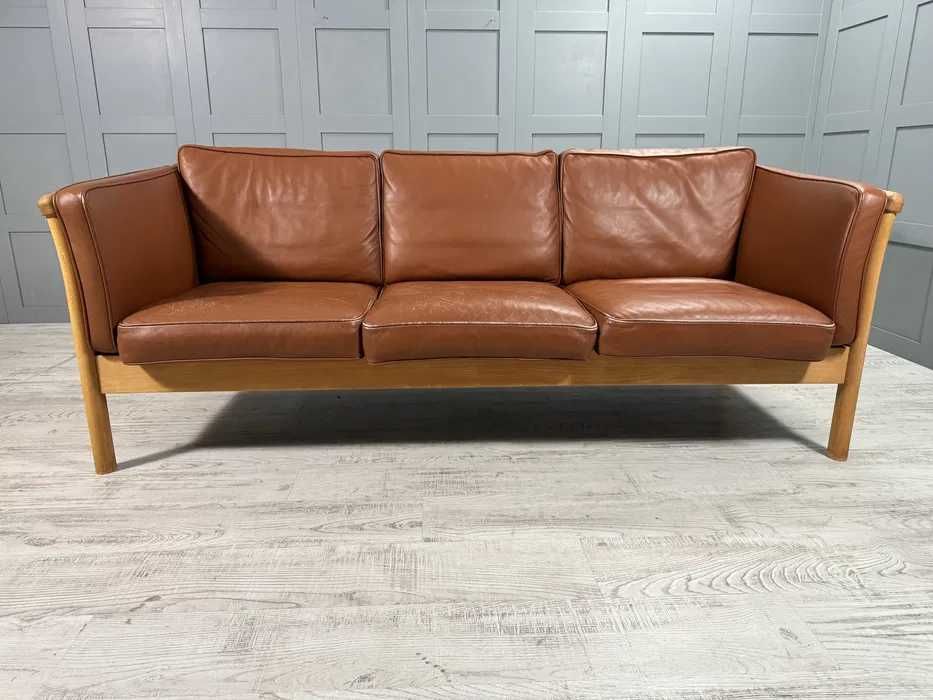 Датски диван 3-ка естествена кожа Д990-Д