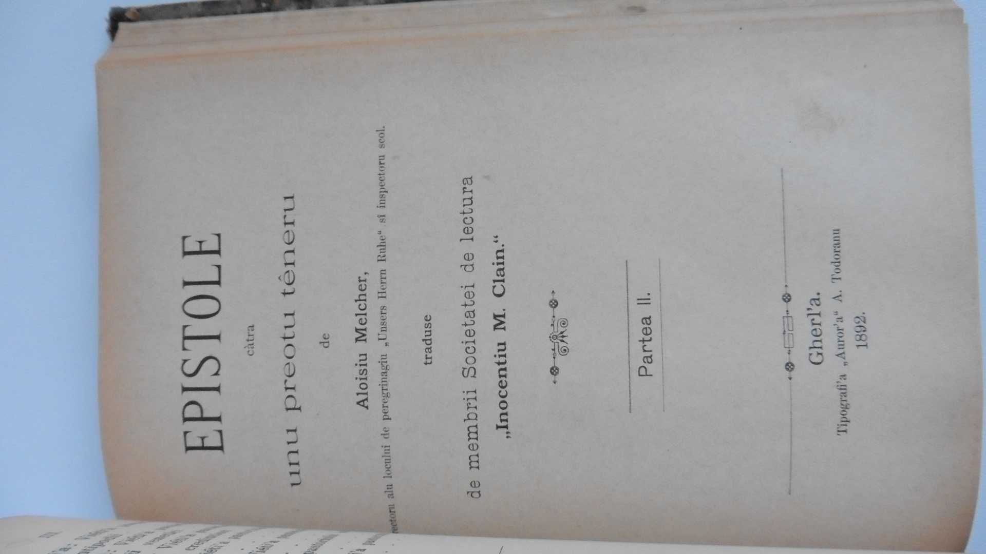 carte veche religie 1890 aloisiu melcher epistole