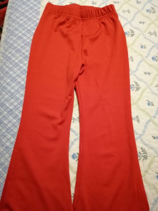 Pantaloni fetite 5-6 rosu, noi