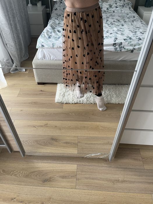 Fusta tull cu imprimeu inimioare