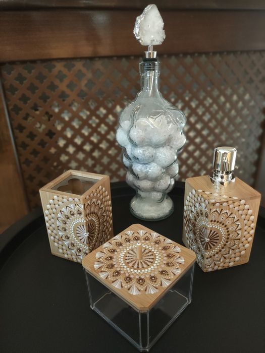 Set pentru baie pictat manual