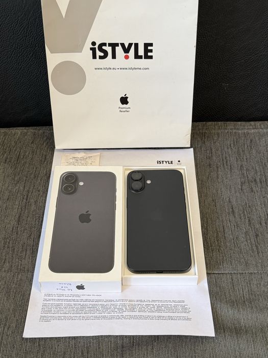 КАТО НОВ 128GB iPhone 16 Plus + iStyle Гаранция 2027г. Black
