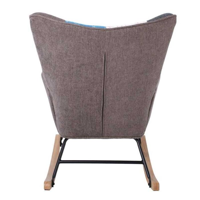 Стол, ALMA, Бял, Многоцветен, Сив,  Текстил, 67х86х92см.