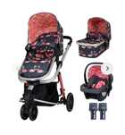Cossato giggle 3в1 бебшка количка и столче за кола Flamingo pretty