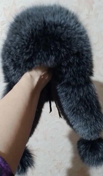 Шапка ушанка песец