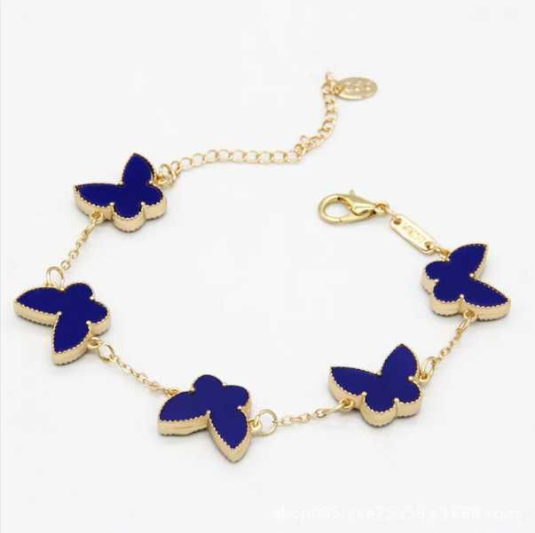 Луксозна дамска гривна с пеперуди Van Cleef, различни цветове