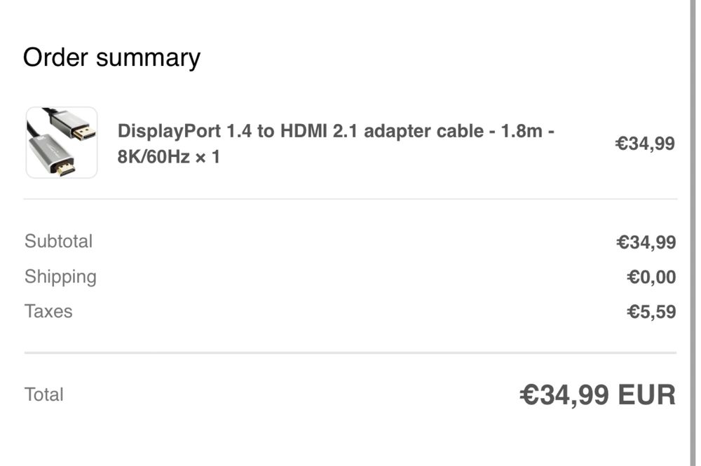 Cablu Displayport 1.4 la Hdmi 2 - rezolutie 8K 60hz