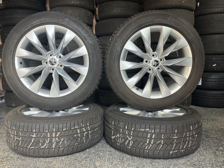 Set jante originale Skoda 19”cu anvelope de iarnă Continental Enyaq IV