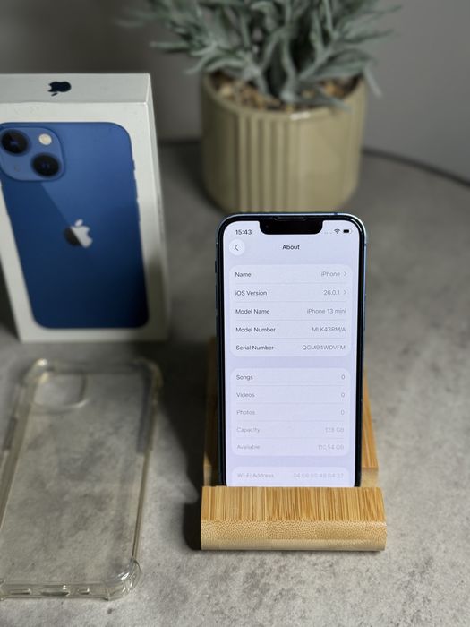 iPhone 13 Mini Blue 128 GB 90% full box +Husa / folie