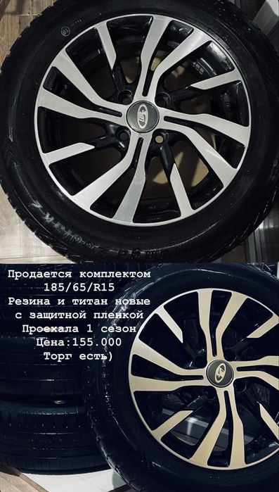 Летние диски с покрышкой новые с защитной пленкой
