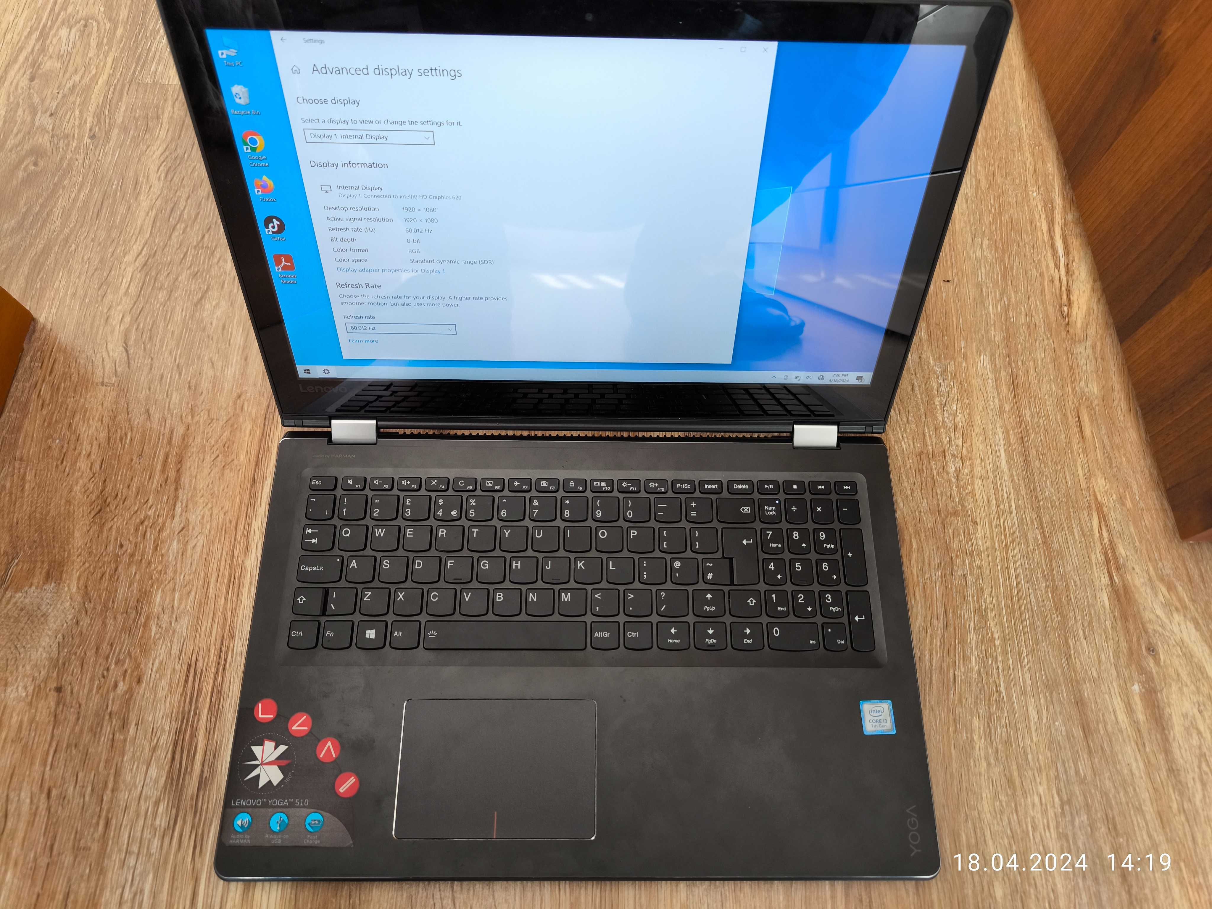 Lenovo Yoga 510 15-IKB i3 8gb ram 1TB ssd, touchscreen