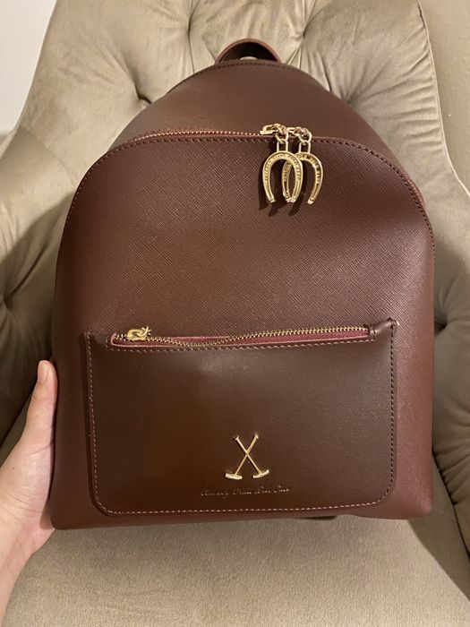 Rucsac piele culoare visiniu