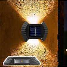 4бр комплект Красива соларна лампа за стена, стъпала и ограда