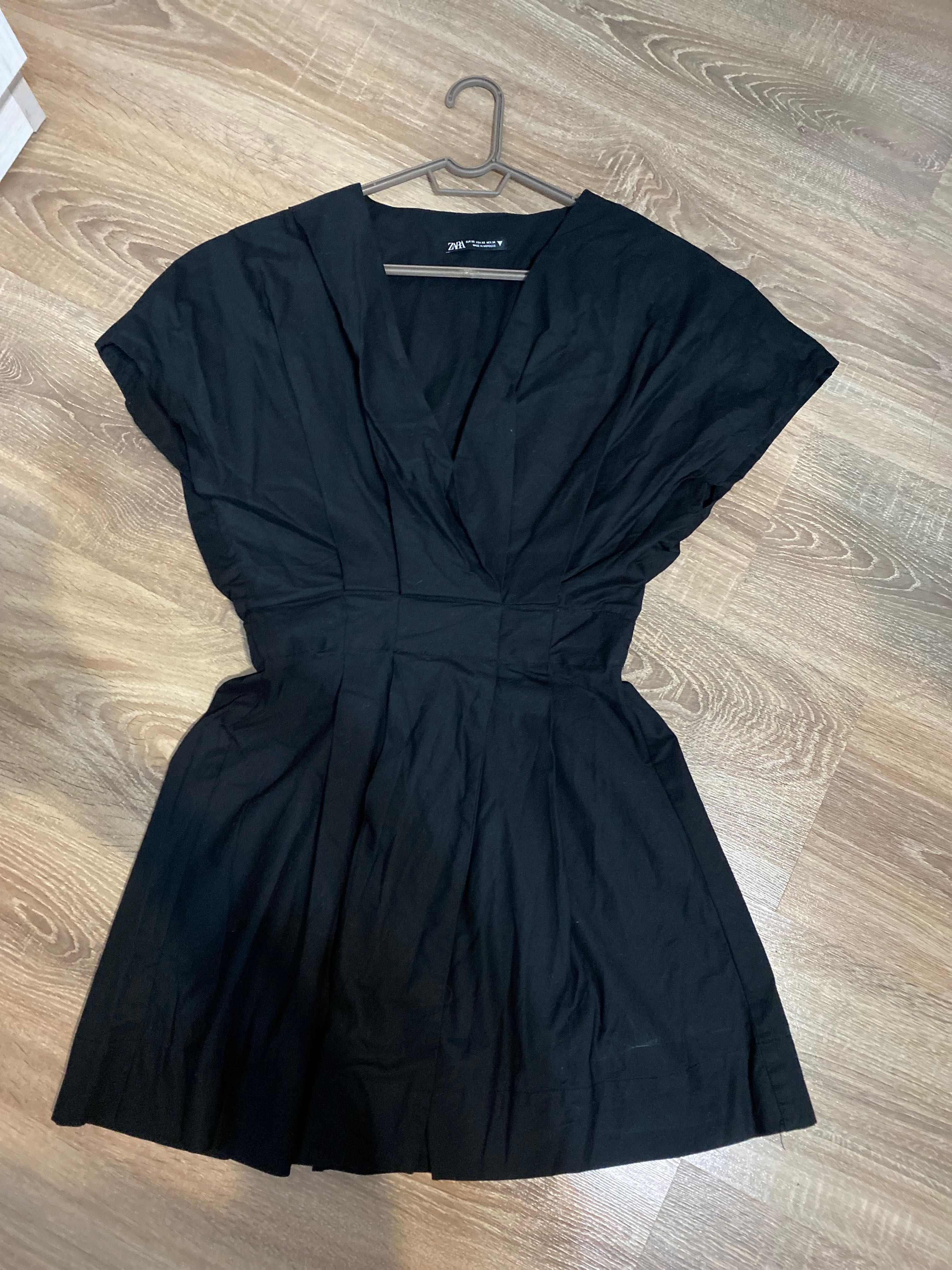 Черна лятна рокля ZARA
