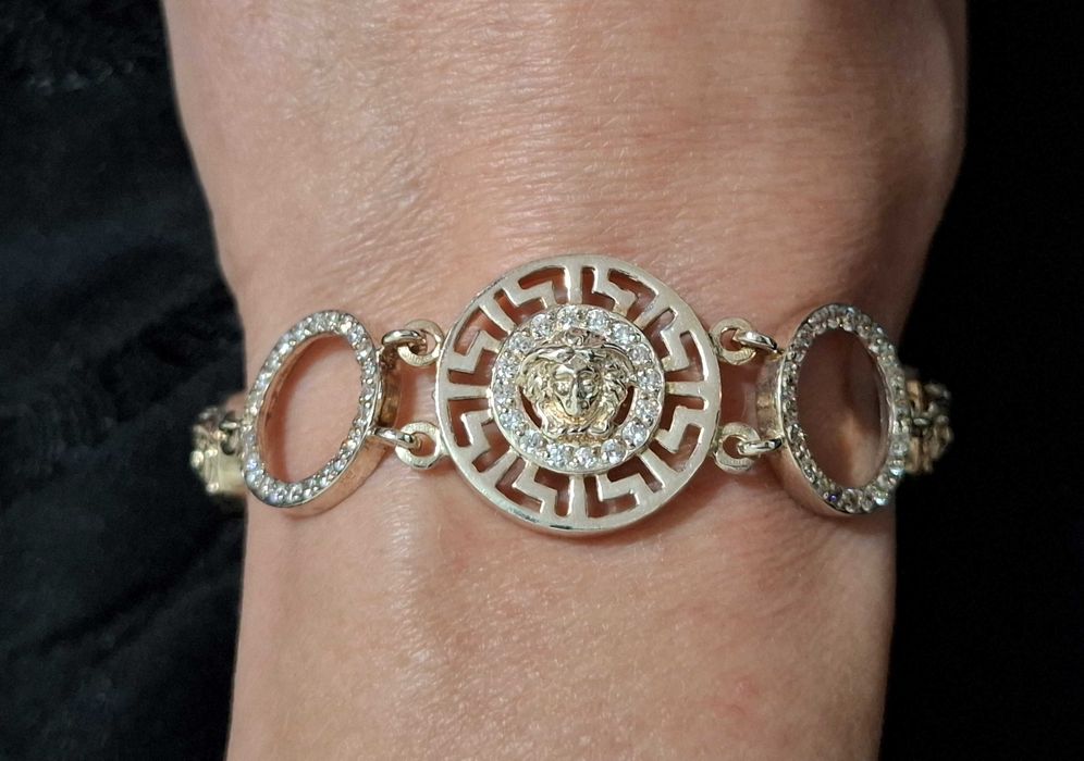 Луксозна гривна от колекция Версаче със сребро и злато