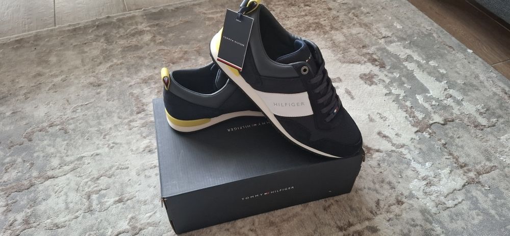 Pantofi sport barbati Tommy Hilfiger Iconic piele cu mesh, EUR42, NOI