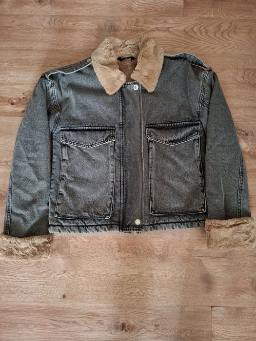 Дънково зимно дамско яке с пух