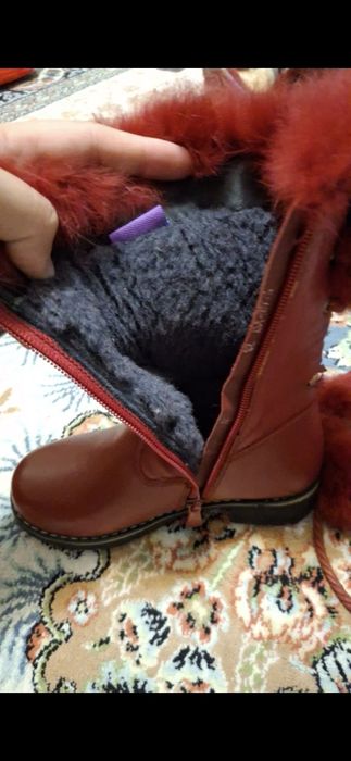 Бордовые детский сапоги