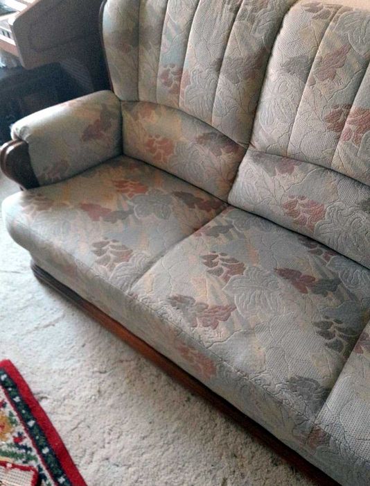 Set canapele 3+2+1 lemn masiv+catifea